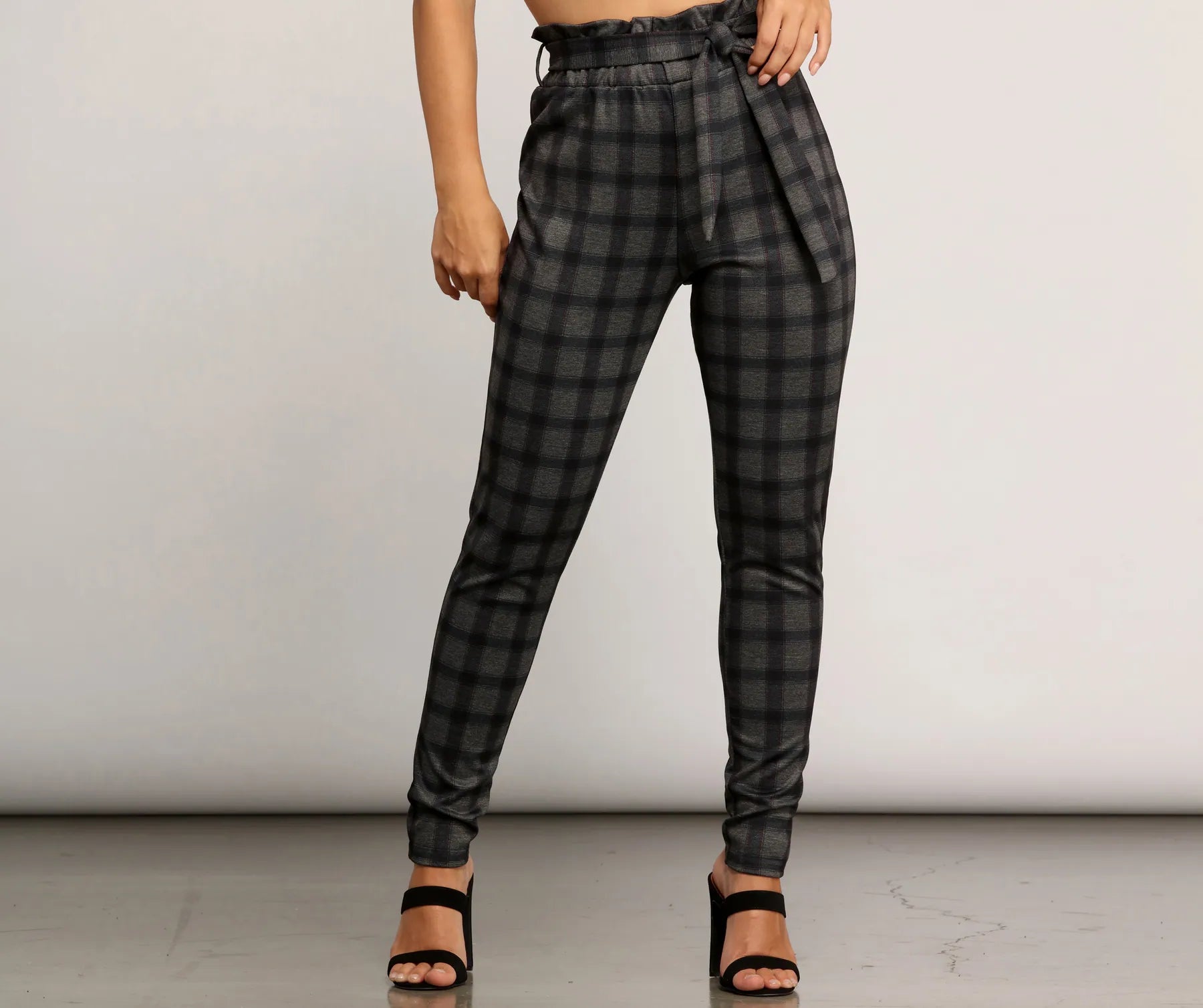 Chic Style Mad For Plaid Paperbag Pants