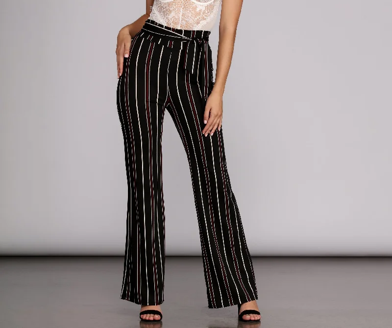 Fashion Deal Stylin Striped High Waist Pants