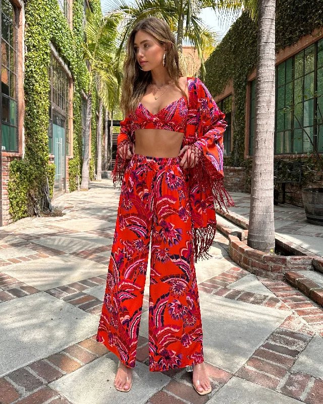 New Season Fashion Preview Azra Tropical Pocketed Wide Leg Drawstring Pant