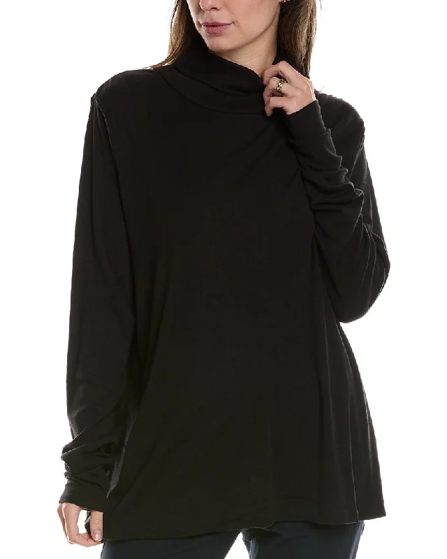 Chic Women's Clothing for Work and Travel EILEEN FISHER Scrunch Neck Top