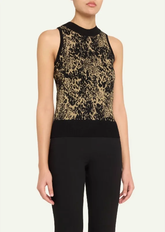 Big Sale Event Yasmine Top In Gold Leopard