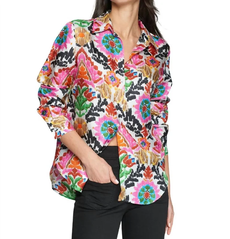 Daily Essentials Suzany Silk Shirt In Floral Print