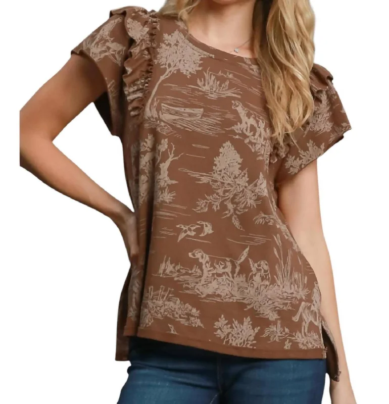 Clothes Sales French Terry Top In Brown