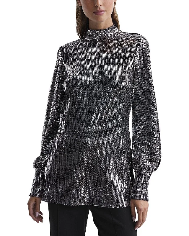 Rocker Chic Fashion Reiss Ariana Sequin Occasion Top