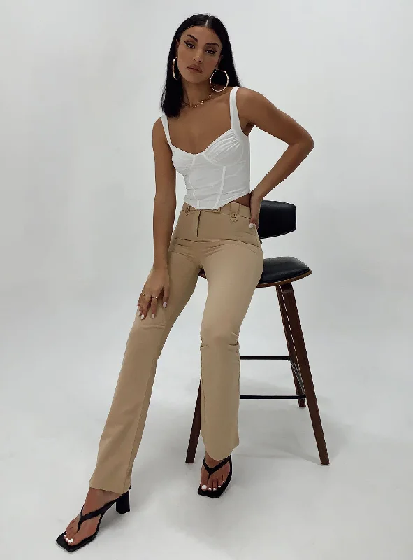 Chic Casual Style Veronika Pants Beige