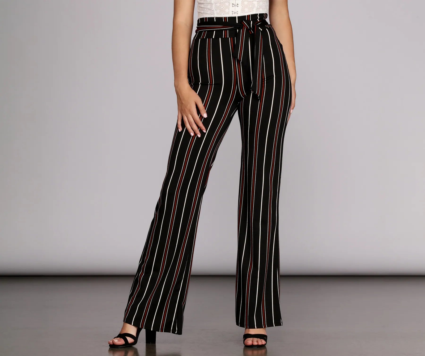 Seasonal Fashion Stylin Striped High Waist Pants