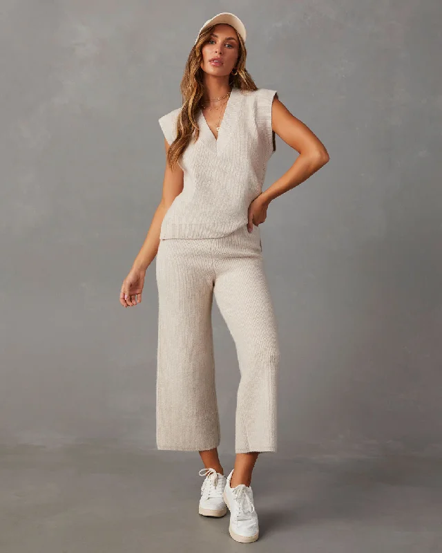 Chic Women's Outfit Ideas Always Cozy Ribbed Wide Leg Pants