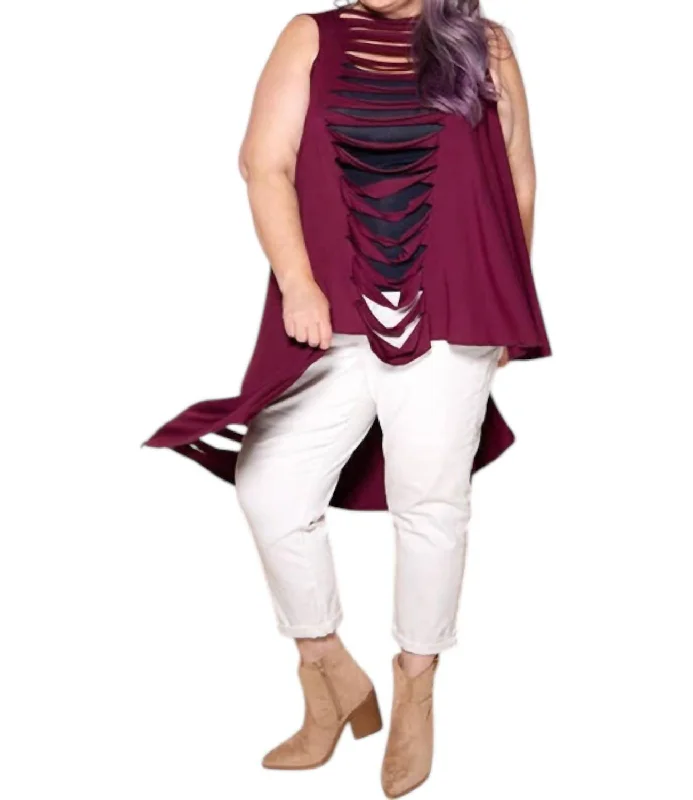 Clearance Event Slitback Convertible Shawl In Raisin