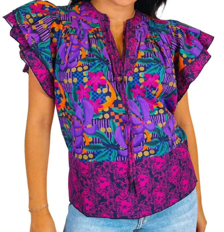 Limited Time Offer Ella Vibrant Top In Dahlia Purple