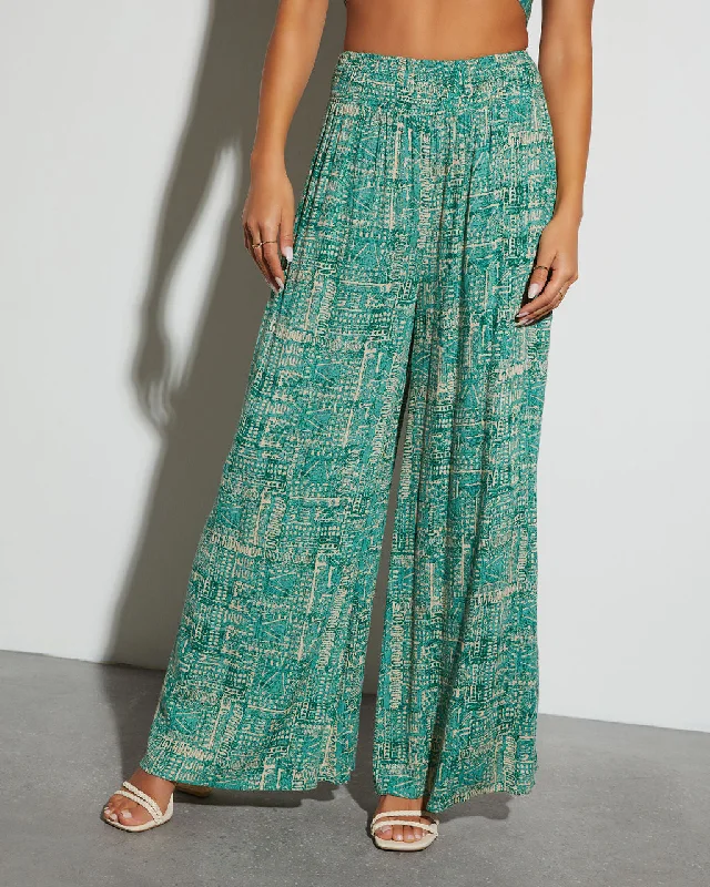 Online Impressions Boutique Nadia Printed Straight Leg Pants