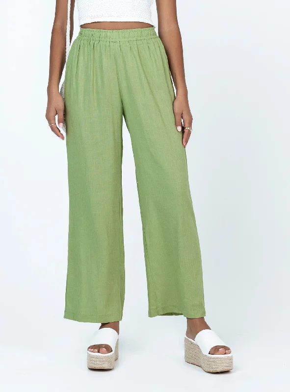 Style Breakthroughs Louis Linen Blend Pants Light Green