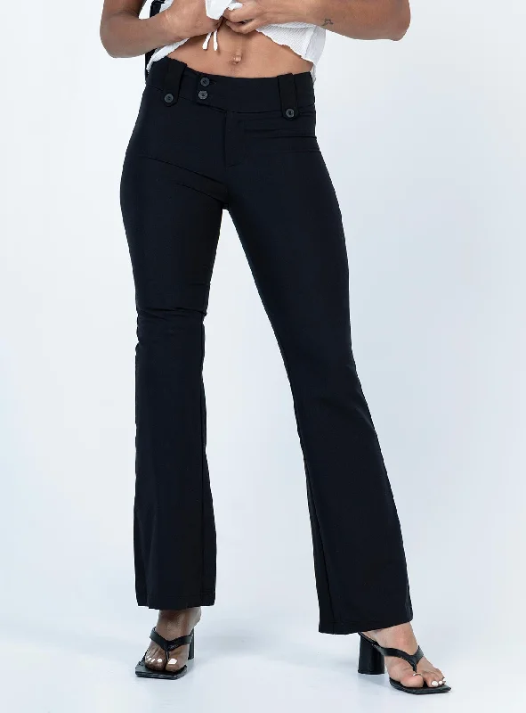 Best Deals Of The Season Yianna Low Waist Flare Pant Black