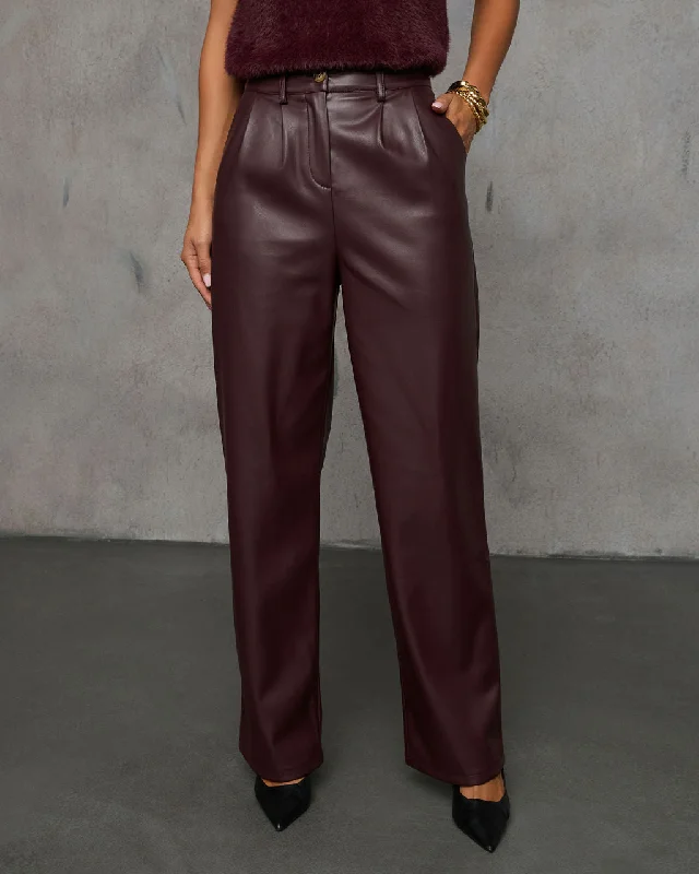 Women's Evening Wear Look This Way Pleated Leather Pants