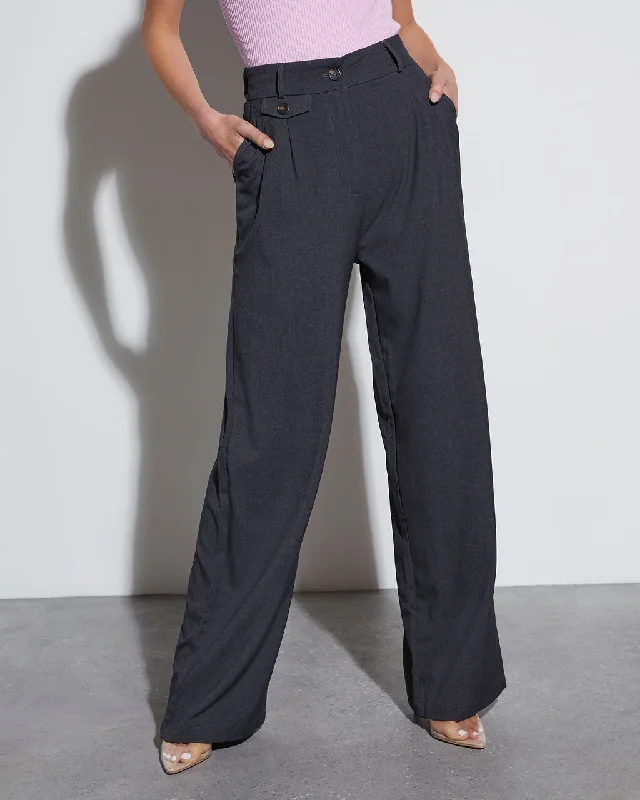 Stylish Statements Iconic High Rise Straight Trouser Pants