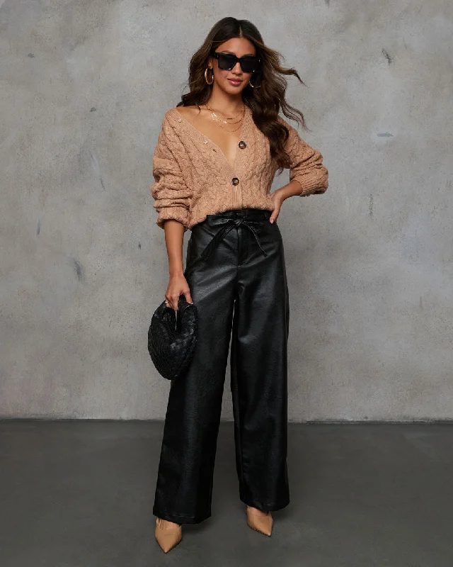 Shop Our Looks Hudgens Faux Leather Wide Leg Trouser