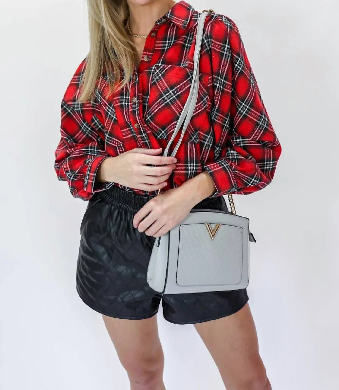 Sophisticated Style Motivated With Plans Plaid Top Shirt In Red