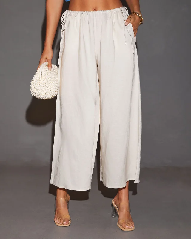 Flash Sale Online Nora Linen Side Tie Relaxed Pants