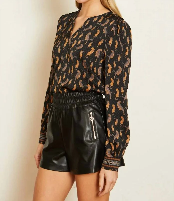 Sales For Clothes Arlette Top In Stamped Leopard