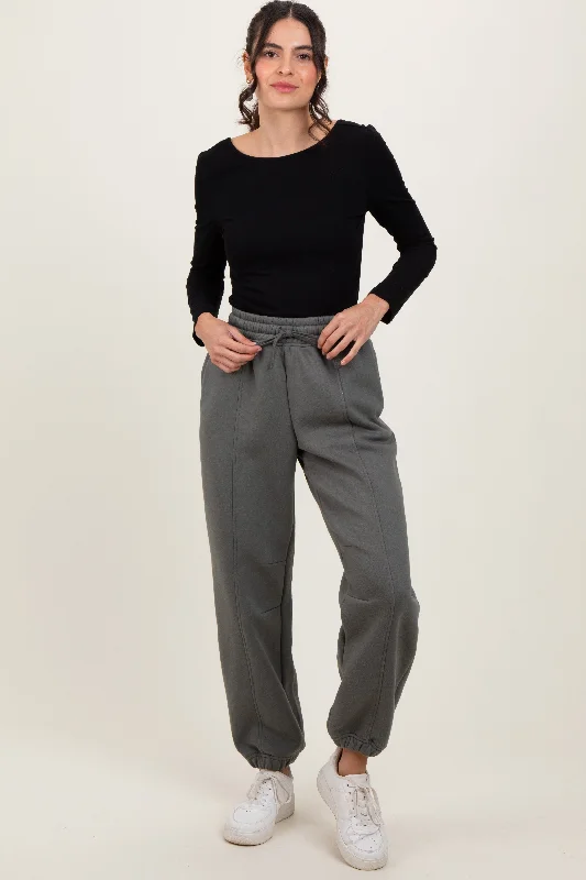 Comfort Meets Fashion Olive Drawstring Relaxed Fit Sweatpants