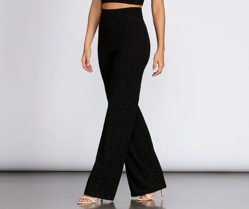 Holiday Glam Shimmer High Waist Pants