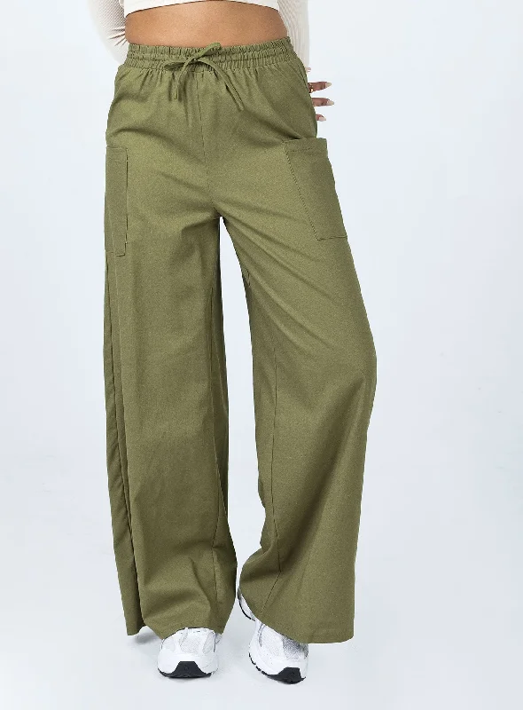 Vibrant Femme Fashion Brunie Pants Khaki