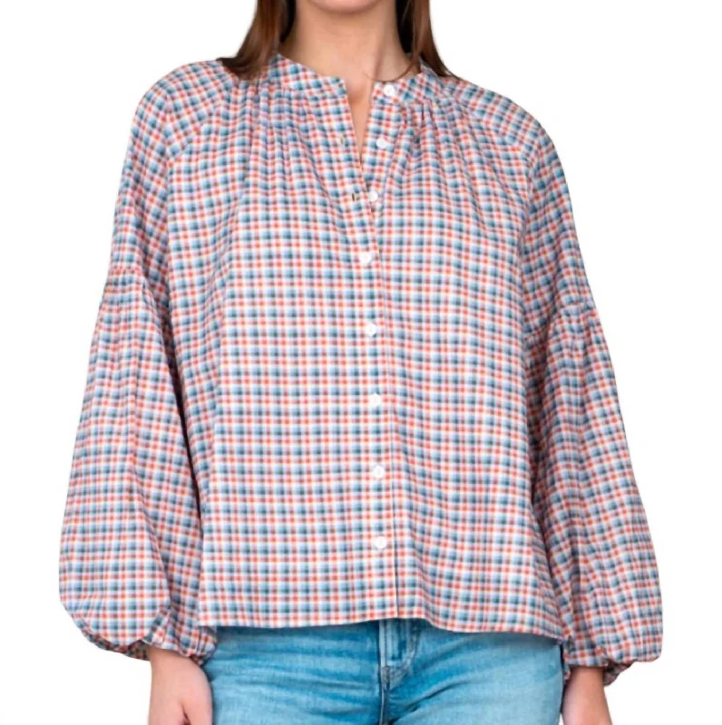 Affordable Women's Clothing Online Emory Top In Fireside Check