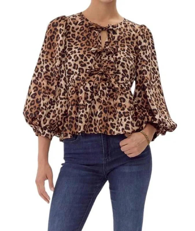 Stay Ahead In Style Crazed Cheetah Top In Leopard