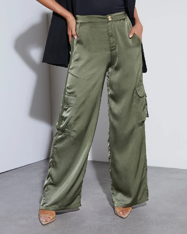 Special Occasion Wear Never Impossible Satin Cargo Pants