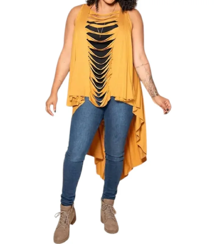 Exclusive Discount Slitback Convertible Shawl In Mustard