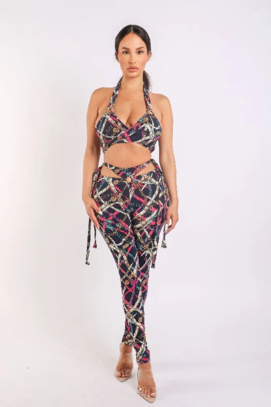 Best Deals Of The Season Printed Tie Detailed Jumpsuit