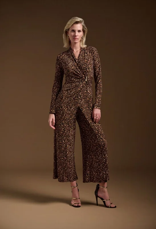 Cheap Women's Clothing Online V-neck Animal Print Jumpsuit Style