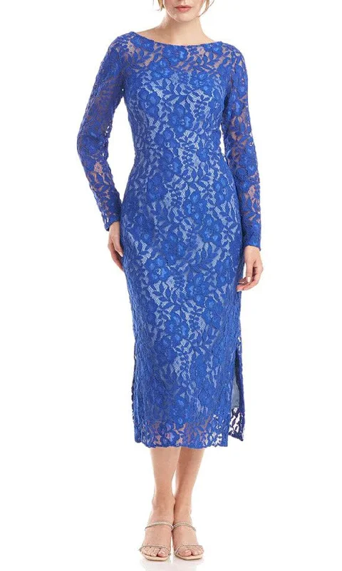 Women's Outerwear for All Weather Conditions JS Collections 8616611 - Long Sleeve Lace Knee-Length Dress