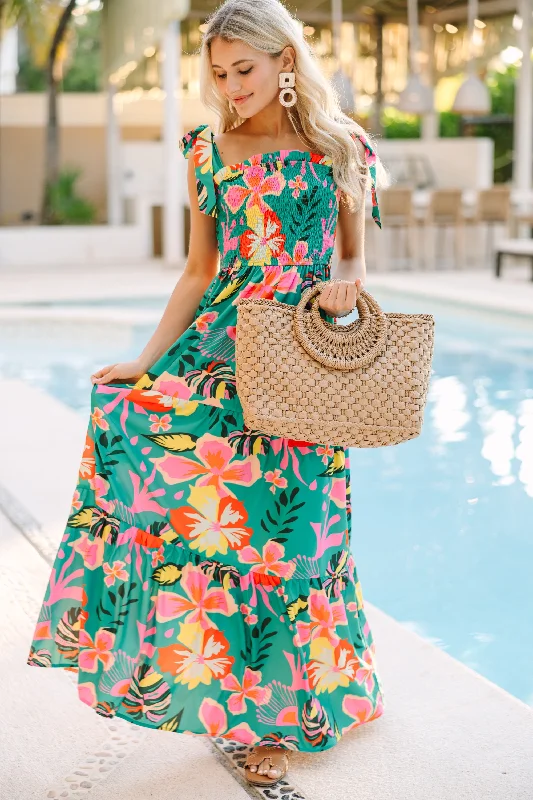 Fashionista Favorites Mean What You Seychelles Green Tropical Maxi Dress