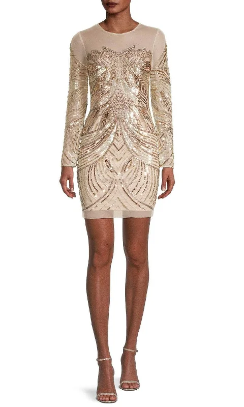 Latest Fashion for Women Aidan Mattox MN1E207561 - Long Sleeve Embellished Cocktail Dress