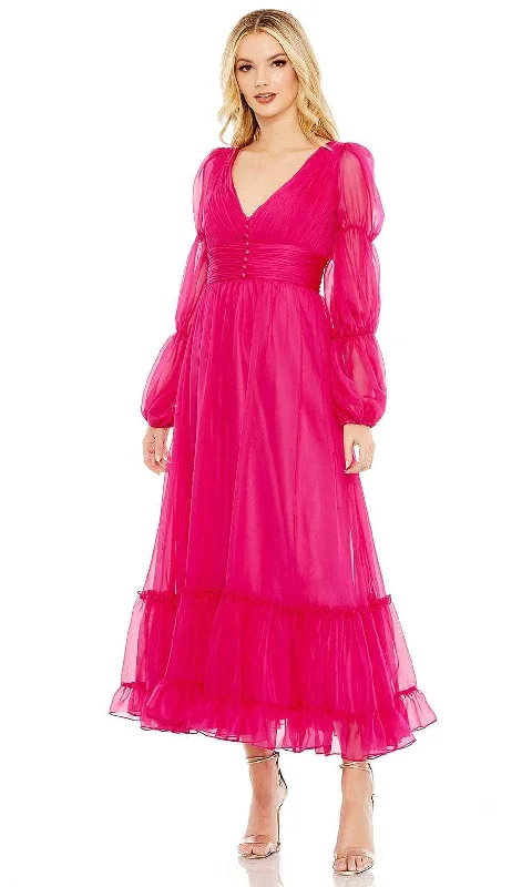 Limited Time Offer Mac Duggal 68254 - Puff Detailed Chiffon Dress