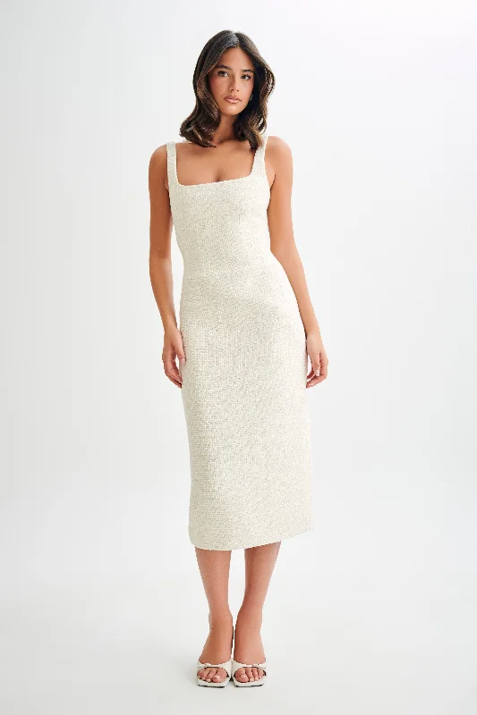 Holiday Special Offers Calder Tweed Midi Dress - Ivory