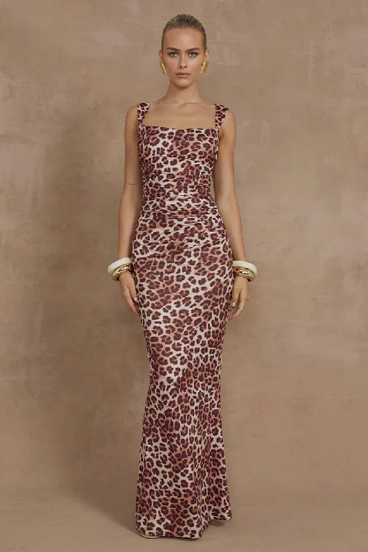 Women's Fashion Clothing VIVIAN MAXI DRESS - LEOPARD PRINT