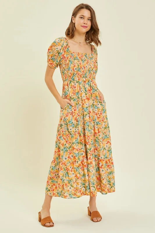 Bold Prints Casual Chic Kara Tiered Midi Dress