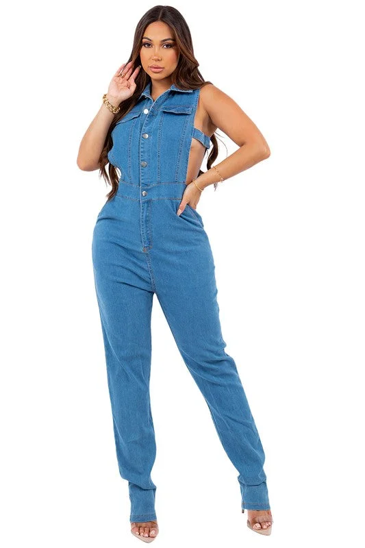 Casual Women's Clothing SEXY DENIM JUMPSUIT