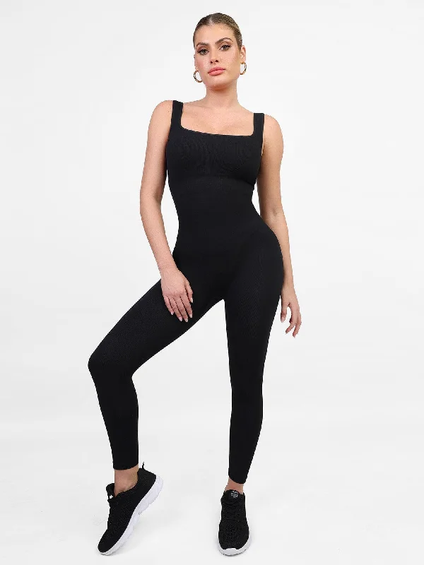 End Of Season Sale Clothing Shapewear Seamless Square Neck Tank Workout Jumpsuit