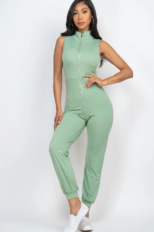 Stylish Everyday Clothing Zip Front Jumpsuit