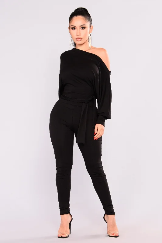 Affordable Women's Clothing Online Pro Lounger Jumpsuit - Black