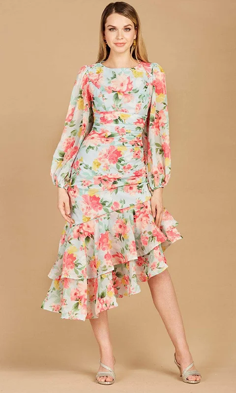 Flash Sale Now Lara Dresses 29244 - Floral Chiffon Midi Dress