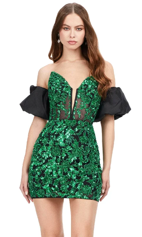 Break Fashion Norms Ashley Lauren 4614 - Strapless Beaded Cocktail Dress