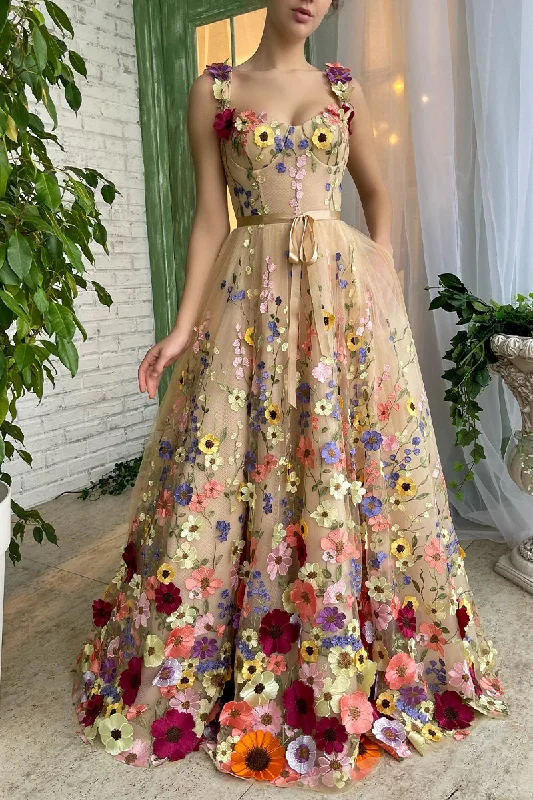 Trendy Fashion For Women Royal Bloom Embroidered Maxi Dress