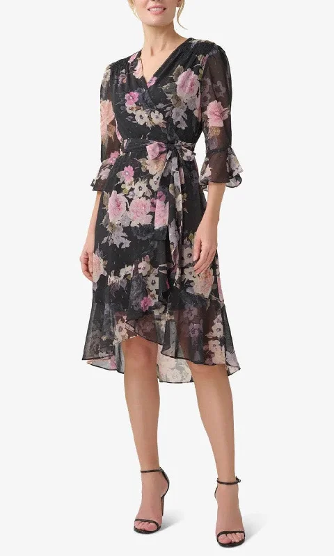 Women's Clothing Sale Online Adrianna Papell AP1D104917 - Floral Tie Waist Chiffon Dress