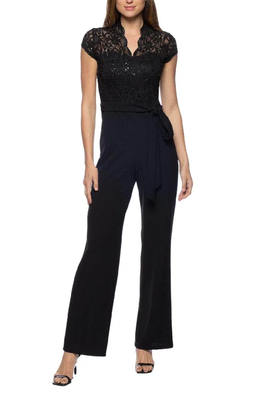 Women Wear Brands Marina 268331 - Cap Sleeve Keyhole Back Jumpsuit