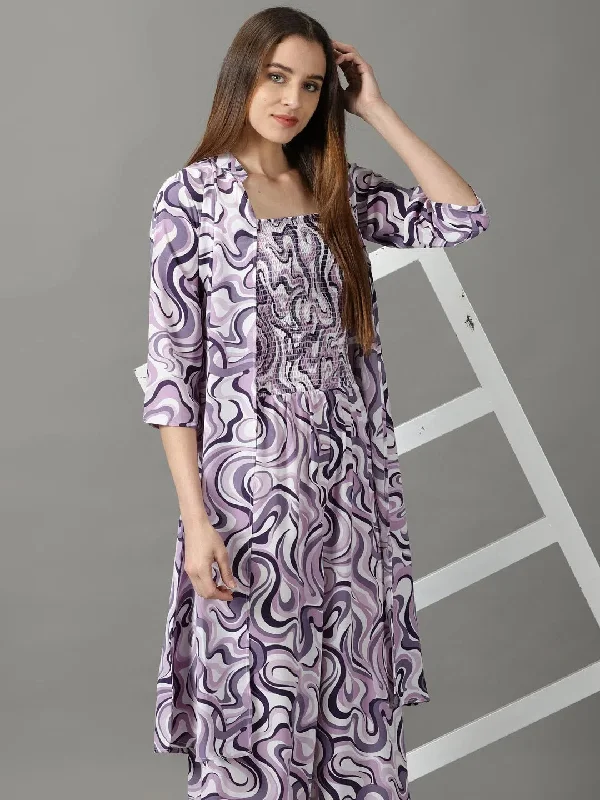 Fashion Forward Outfits Women's Violet Printed Jumpsuit-AE-15775-Violet