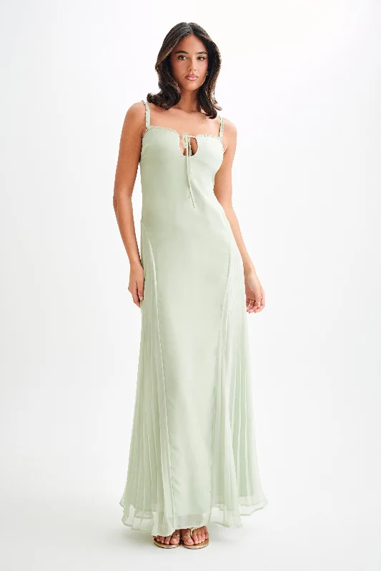 Luxury Fashion Saira Chiffon Maxi Dress - Pastel Green