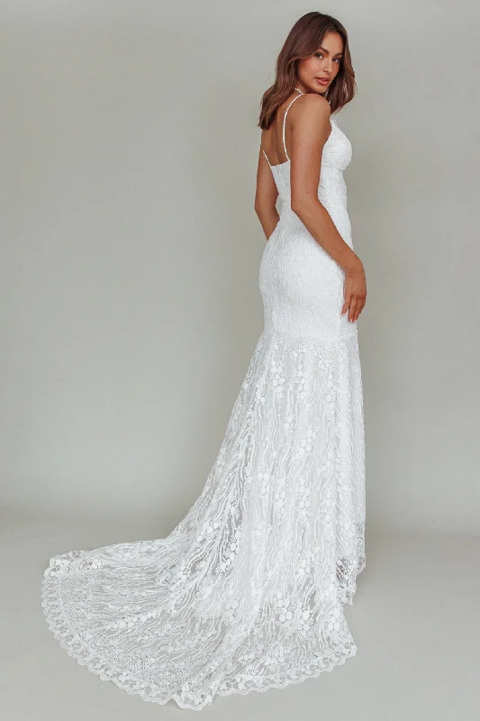 Seasonal Sale Your Beloved Lace Maxi Dress White